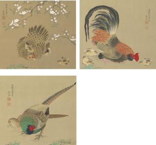 Maruyama Okyo - Hen, rooster and pheasants