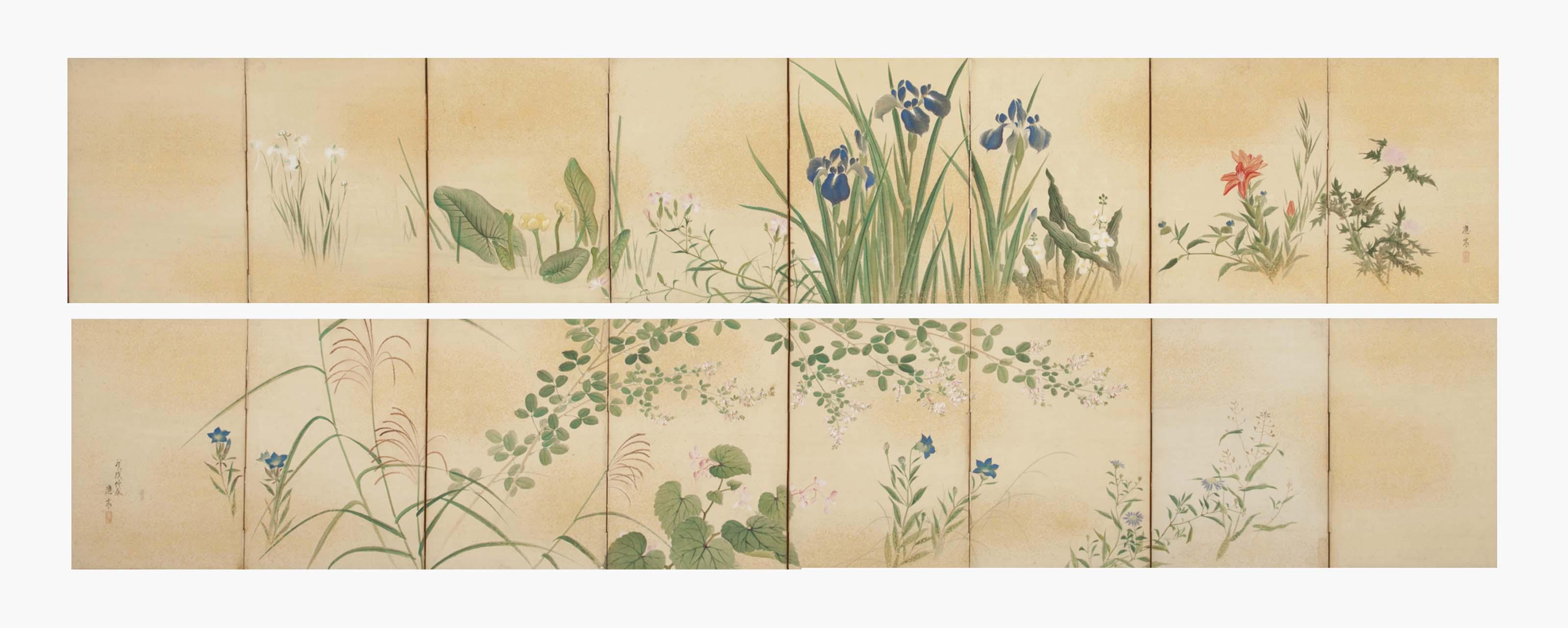Maruyama Oshin - Flowers and grasses of the four seasons