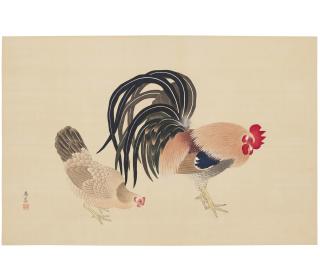 Maruyama Oshin - Rooster and Hen