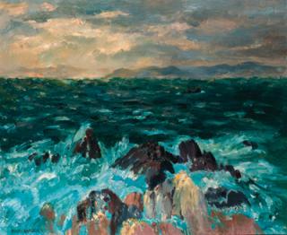 Mary Armour, R.S.A., R.S.W. - Seascape with Arran in the background