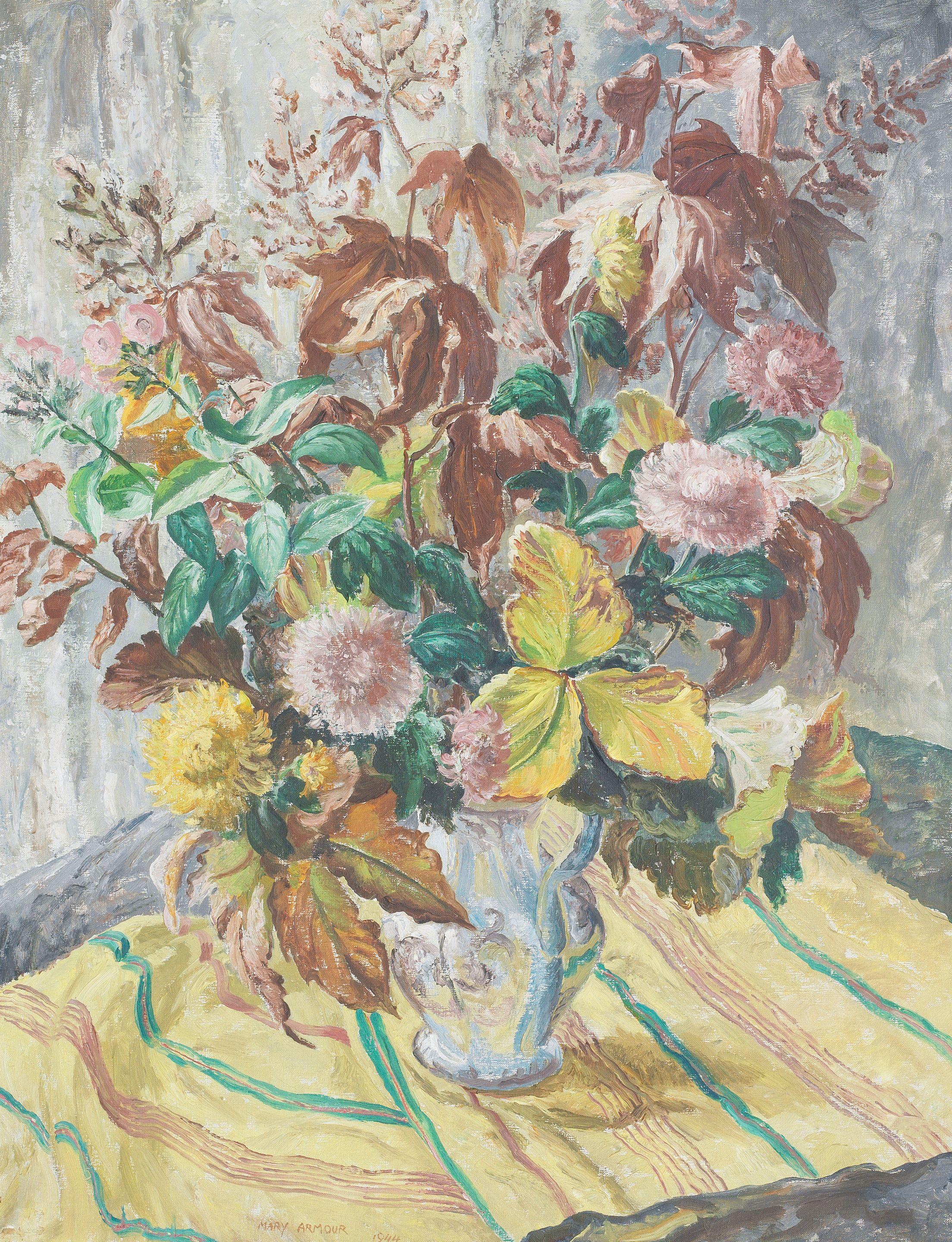 Mary Armour RSA RSW - Autumn Flowers