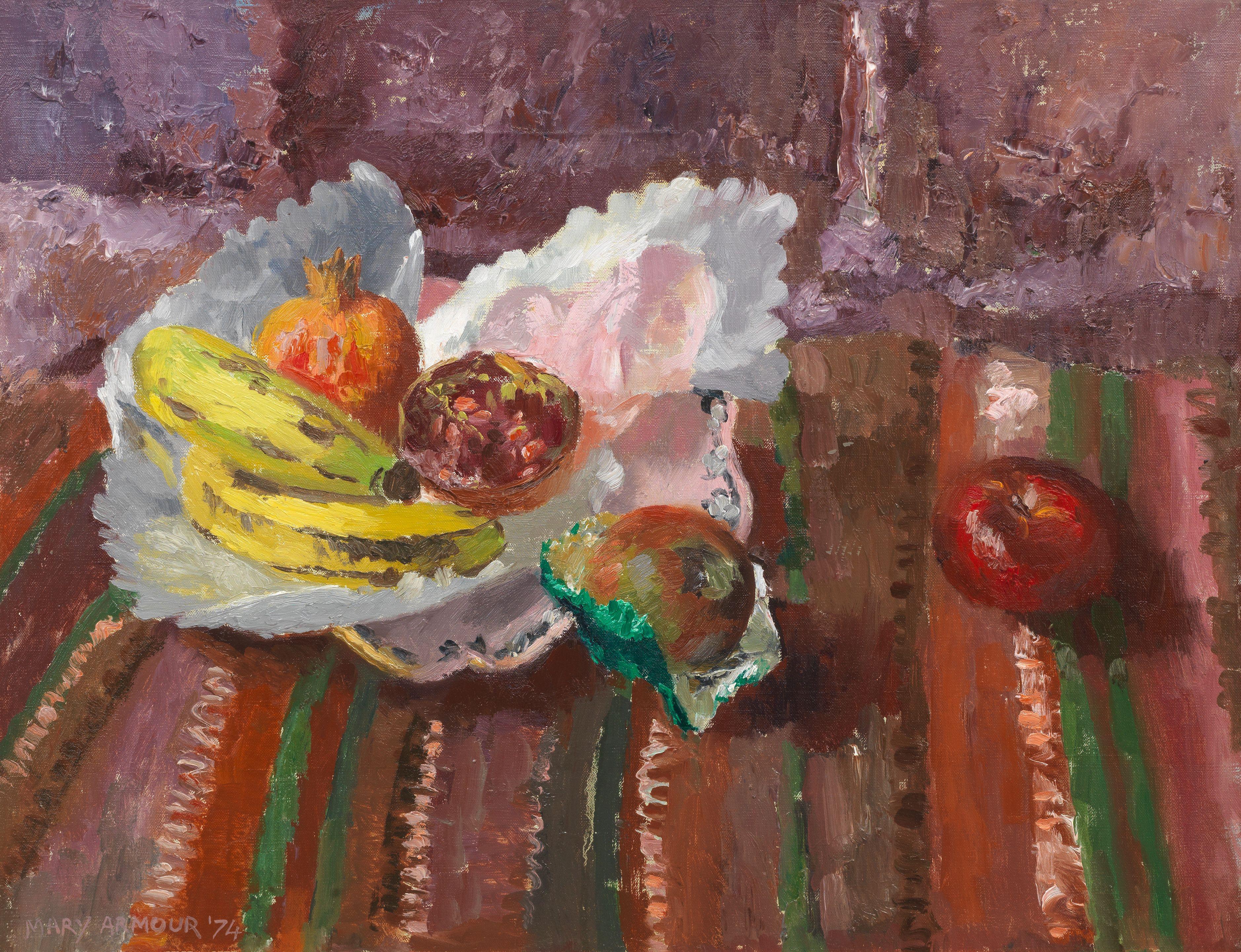 Mary Armour RSA RSW - Still life with pomegranate