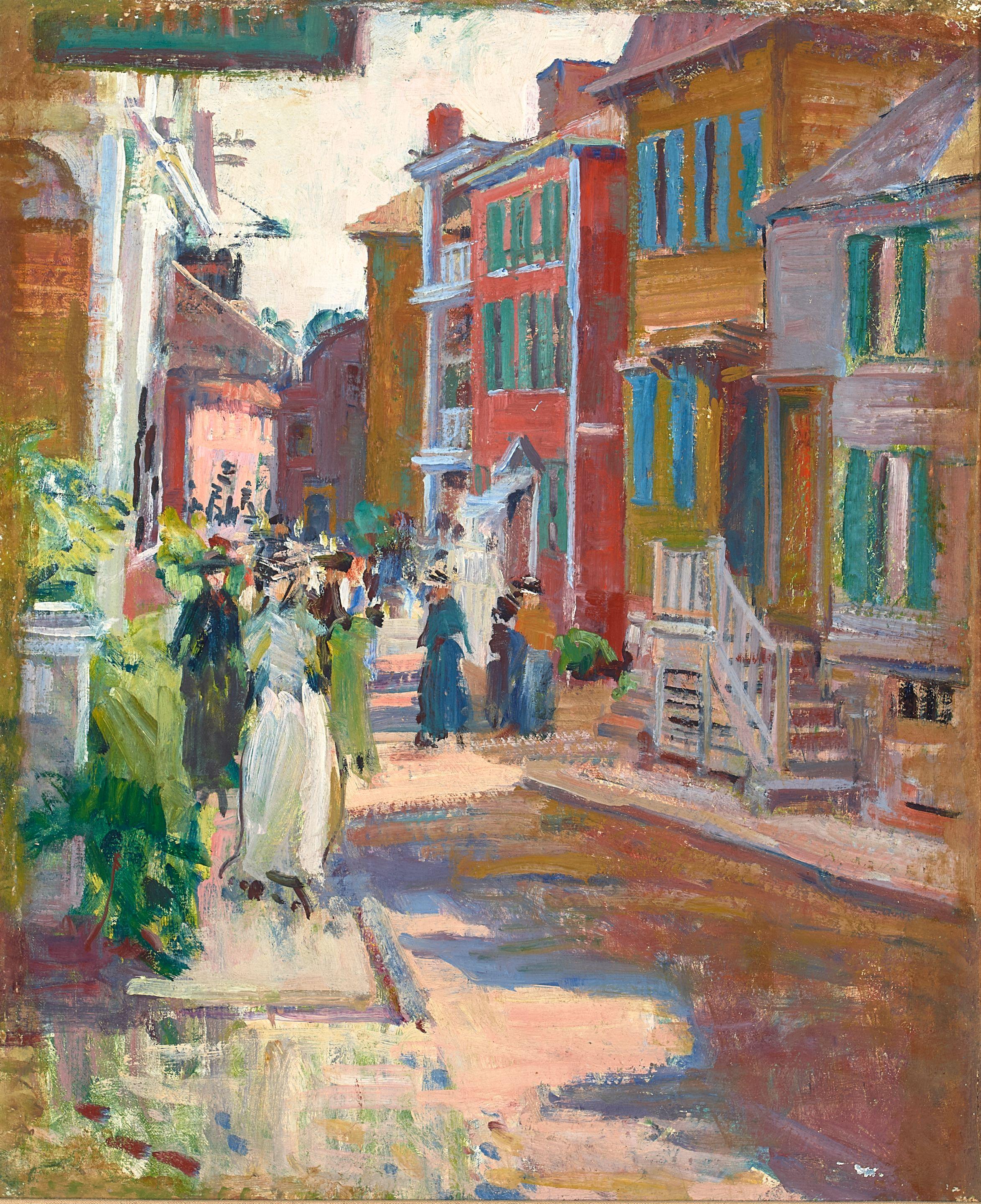 Mary Bradish Titcomb - New England Street Scene 24 x 19 1/2 in. framed 33 x 28 1/2 in.