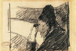 Mary Cassatt - A woman in black at the opera
