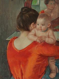Mary Cassatt - Baby Charles Looking Over His Mother\'S Shoulder (No. 3)