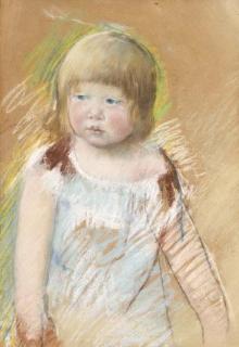 Mary Cassatt - Child with Bangs in a Blue Dress
