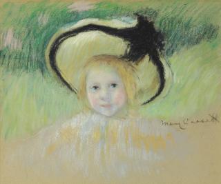 Mary Cassatt - Girl in a Hat with a Black Ribbon