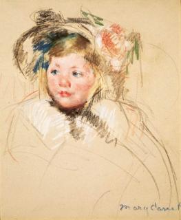 Mary Cassatt - Head of Sara in a Bonnet Looking Left