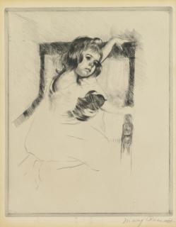 Mary Cassatt - Kneeling In An Armchair (B. 186)