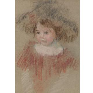 Mary Cassatt - Margot In A Big Hat (Fillette, Corsage Rouge)