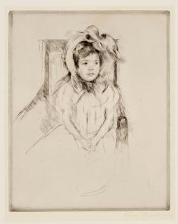 Mary Cassatt - Margot Wearing a Large Bonnet, Seated in an Armchair
