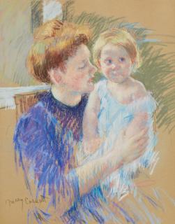 Mary Cassatt - Mother In Purple Holding Her Child
