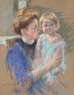 Mary Cassatt - Mother in Purple Holding her Child
