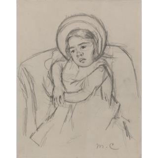 Mary Cassatt - Sketch Of Margot Wearing A Bonnet (No. 5)