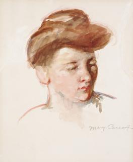 Mary Cassatt - Sketch of Mother Jeanne\'s Head Looking Down (No. 2)
