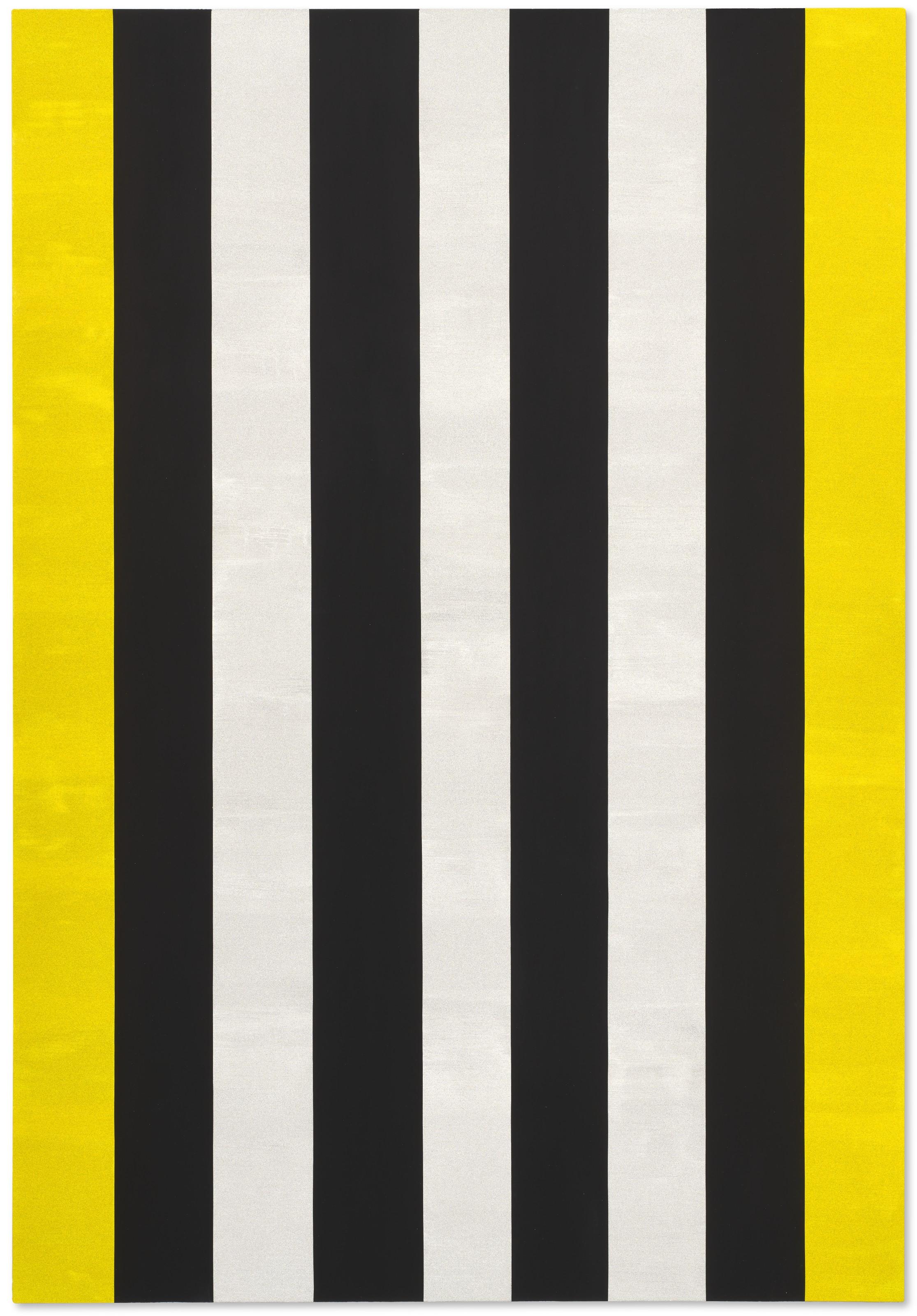Mary Corse - Untitled (Yellow, Black, White Beveled)
