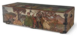 Mary Cottenham Yeats - Painted Chest With Scenes Of Hy Brazil