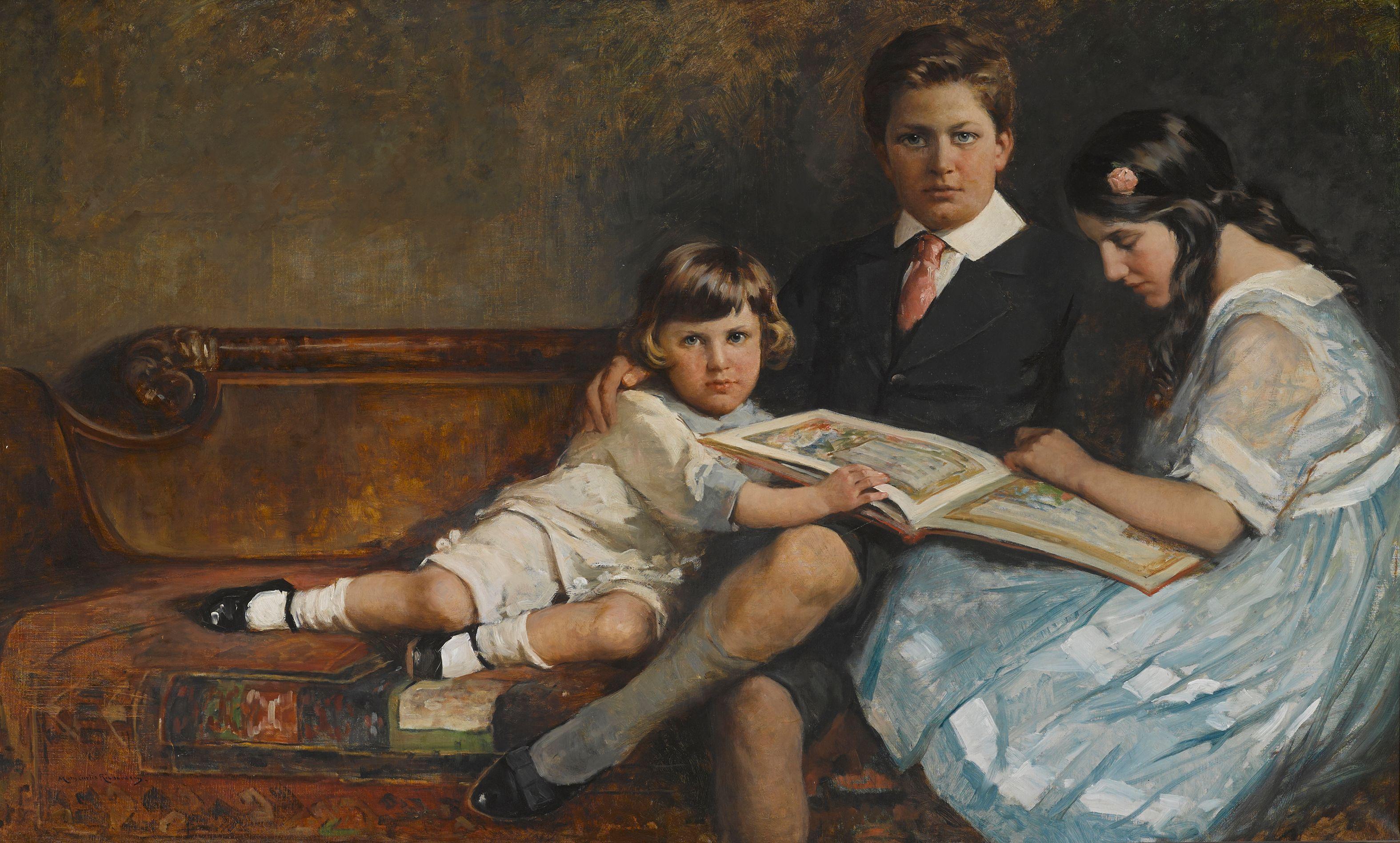Mary Curtis Richardson - Three Children Reading