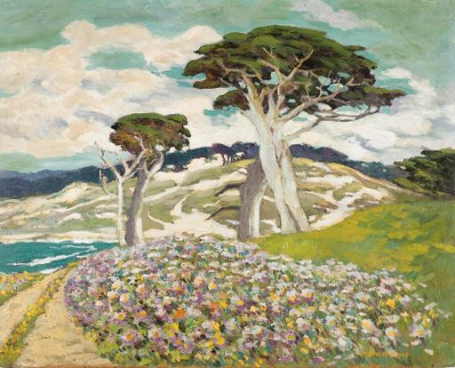 Mary De Neale Morgan - Overlooking Fan Shell Beach (Pebble Beach)