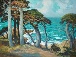Mary Deneale Morgan - Cypress trees, Carmel