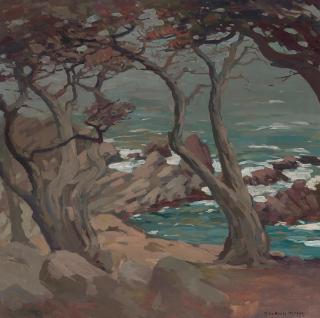 Mary DeNeale Morgan - Misty Sunday at Dusk (Point Lobos)