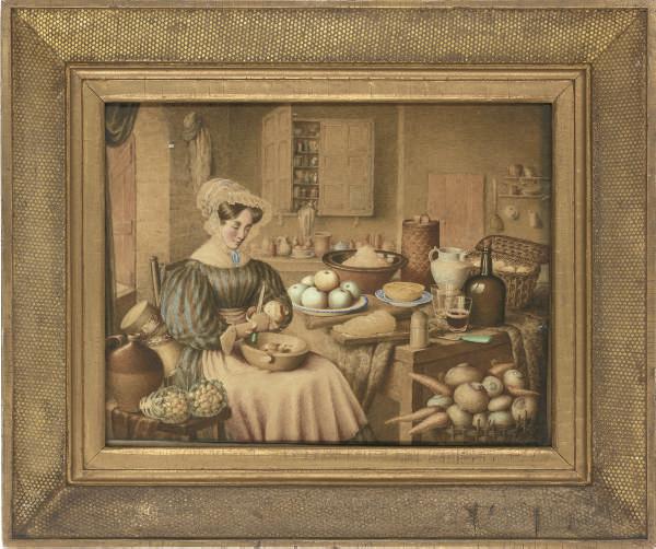 Mary Ellen Best - A woman paring apples