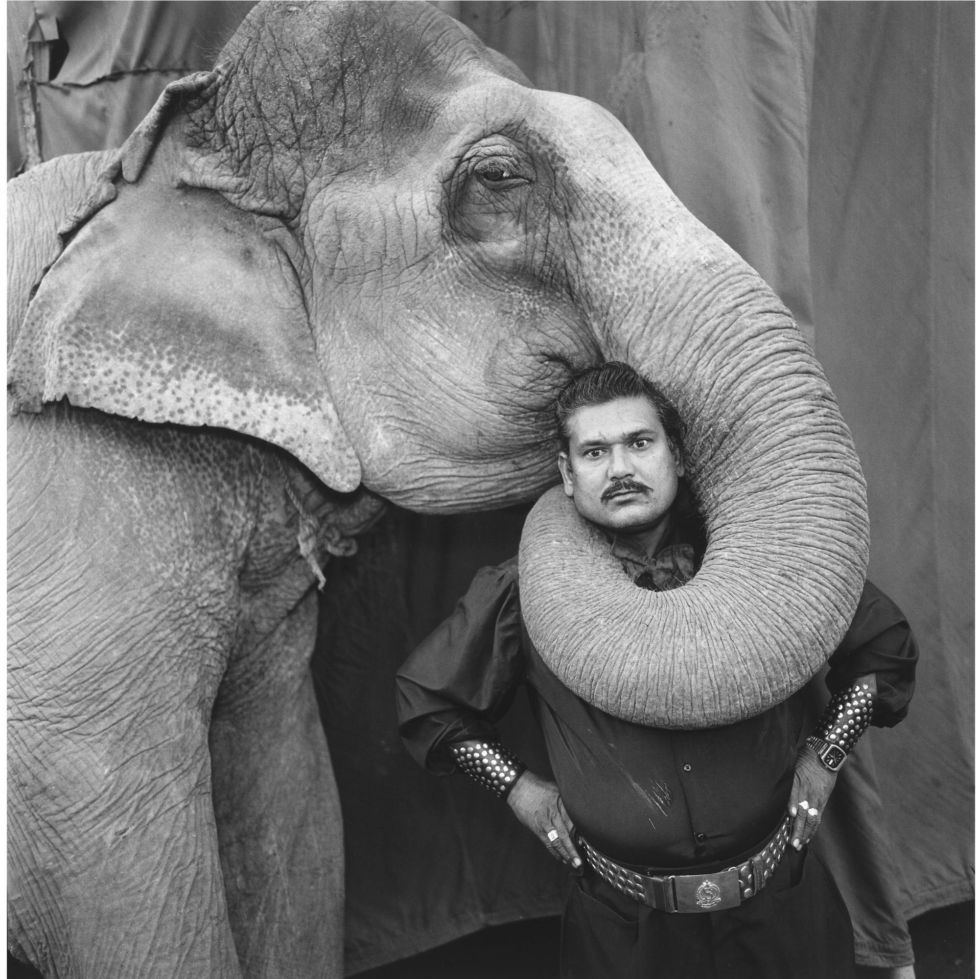 Mary Ellen Mark - \'Ram Prakash Singh With His Elephant Shyama, Great Golden Circus\', Ahmedabad, India, 1990