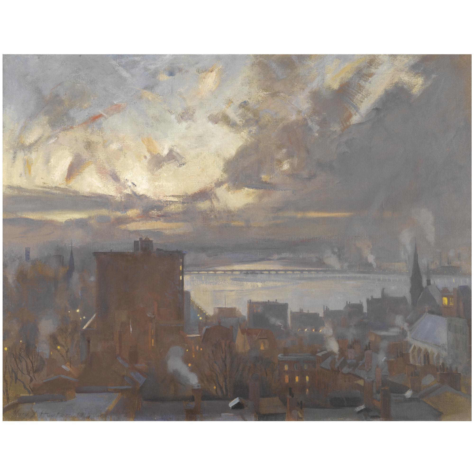 Mary Ethel Young Hunter - Down Beacon Hill From Tudor Penthouse, Boston