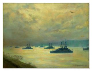 Mary Fairchild Macmonnies Low - Battleships On The Hudson River (The Turn Of The Tide)