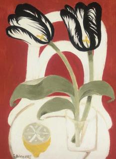 Mary Fedden, R.A. - Black and White Tulips