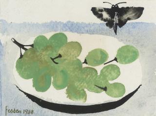 Mary Fedden, R.A. - Grapes with butterfly