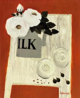 Mary Fedden, R.A. - Milk jug and roses