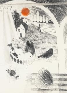 Mary Fedden R.A. - Still Life with Blackbird