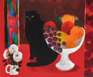 Mary Fedden, R.A. - Still Life With Cat