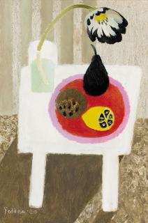 Mary Fedden - Still Life With Lemon And Pear On A Table