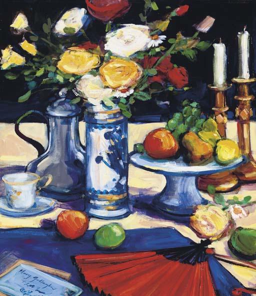 Mary Gallagher - Roses and a Red Fan