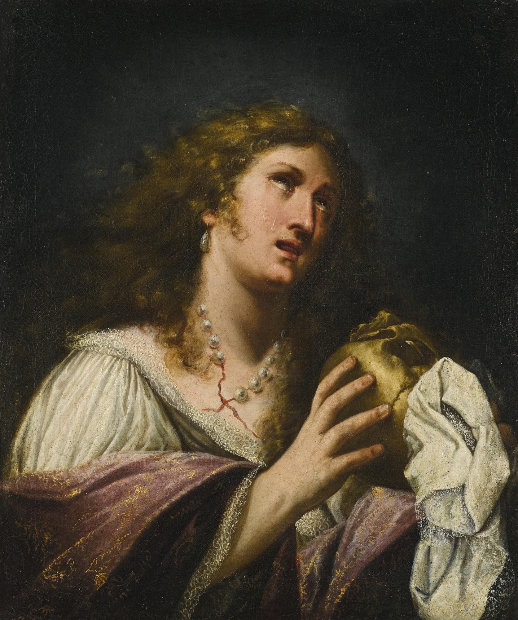 Mary Magdalene, Holding A Skull