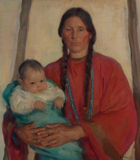 Mary Mendenhall Gray - Native American Mother and Child