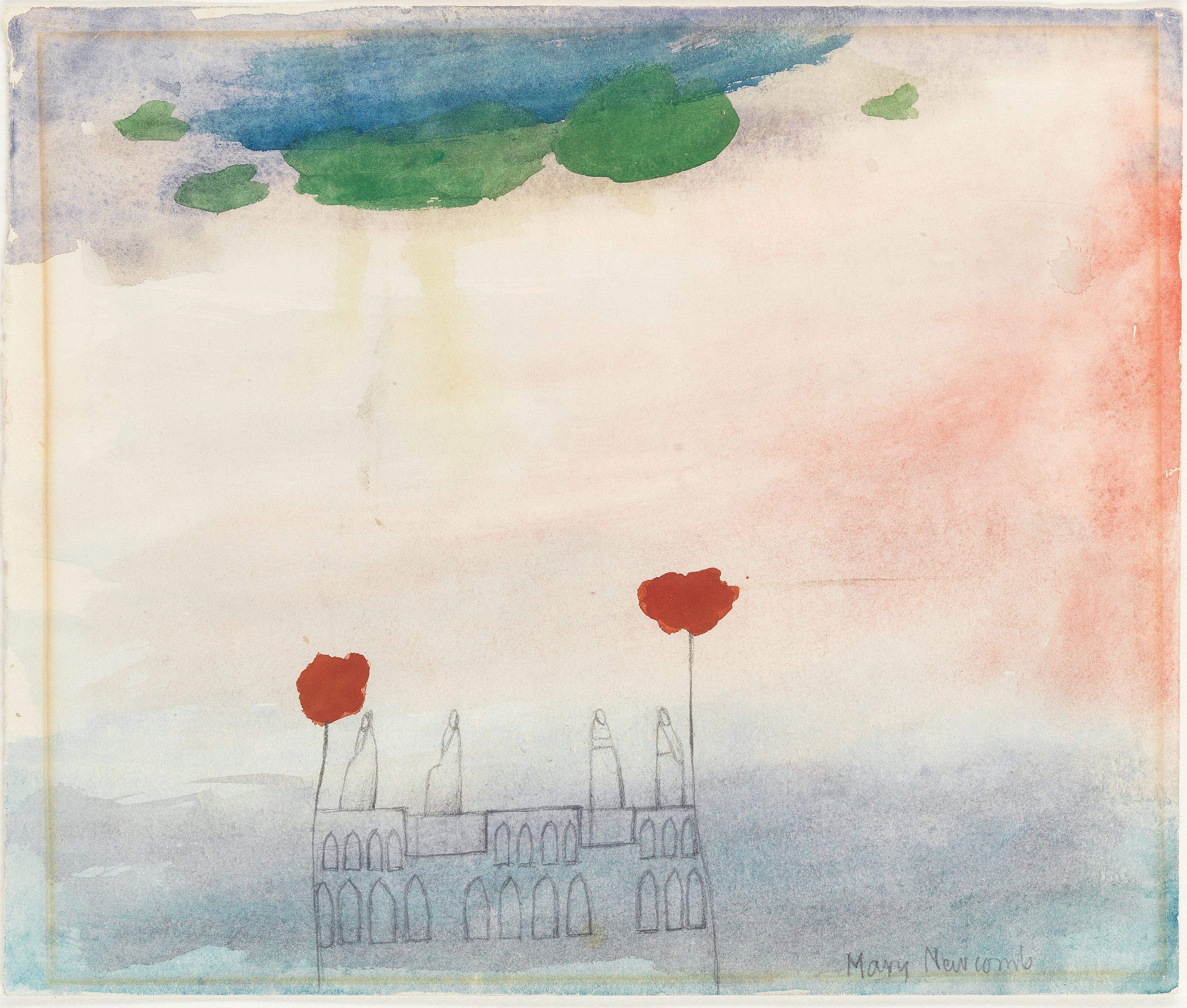 Mary Newcomb - Gothic House with Poppies