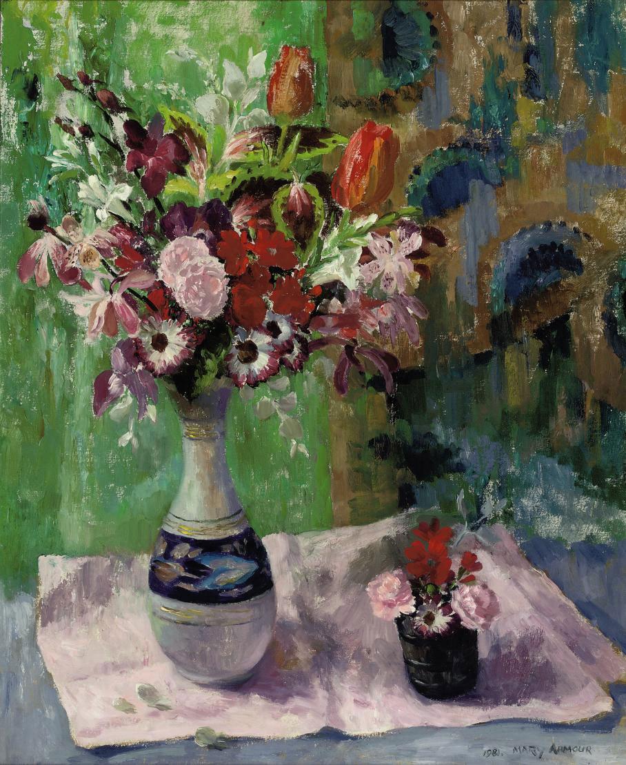 Mary Nicol Neill Armour, R.S.A., R.S.W. - Flowers with Tulips