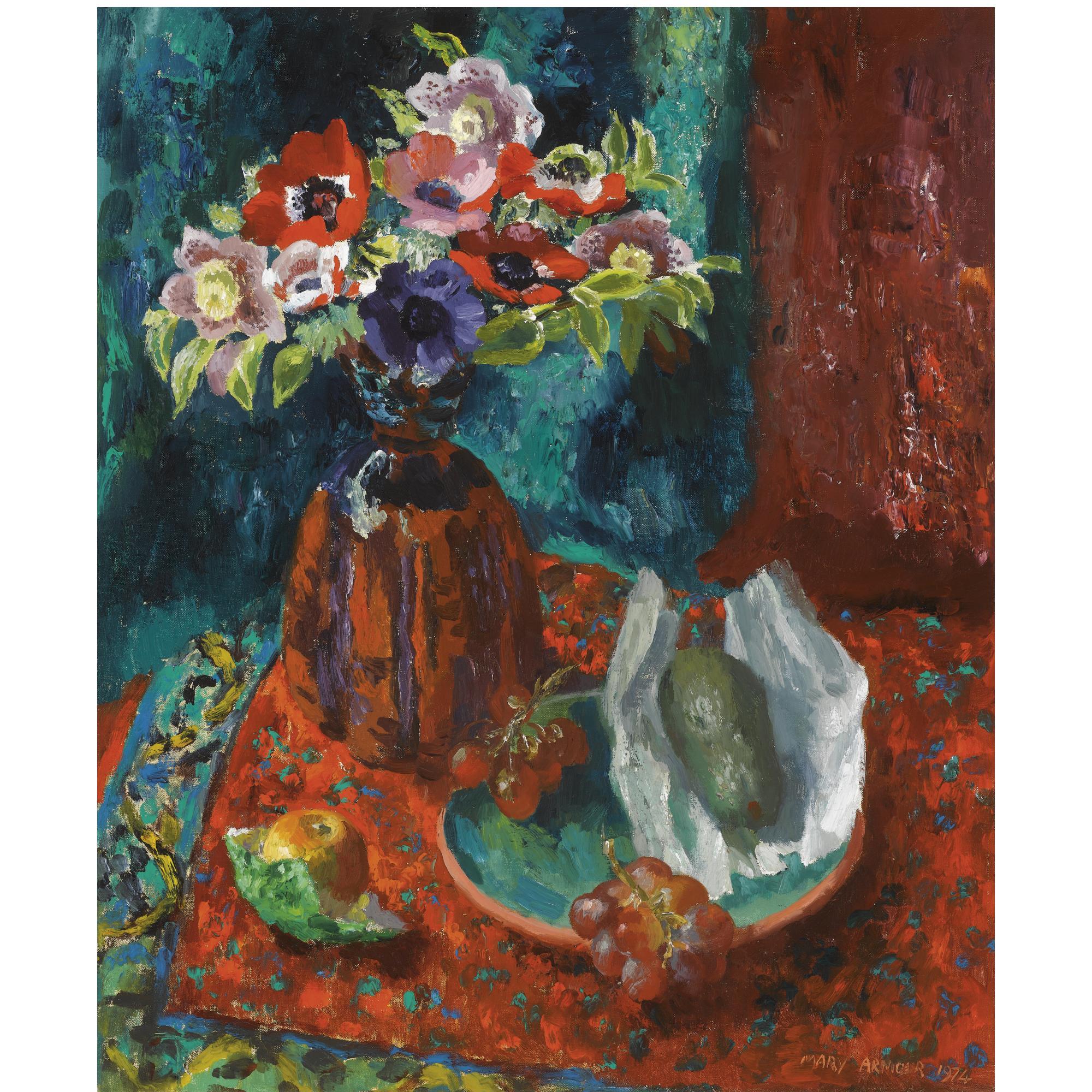 Mary Nicol Neill Armour, R.S.A., R.S.W. - Still Life With Anemones