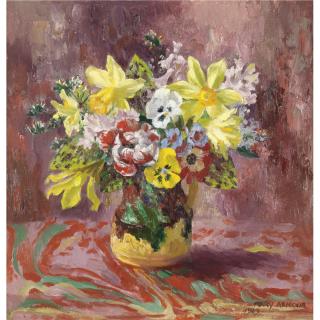 Mary Nicol Neill Armour - Spring Flowers With Daffodils