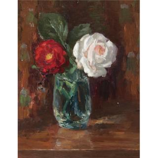 Mary Nicol Neill Armour - Still Life With Red And Pink Roses