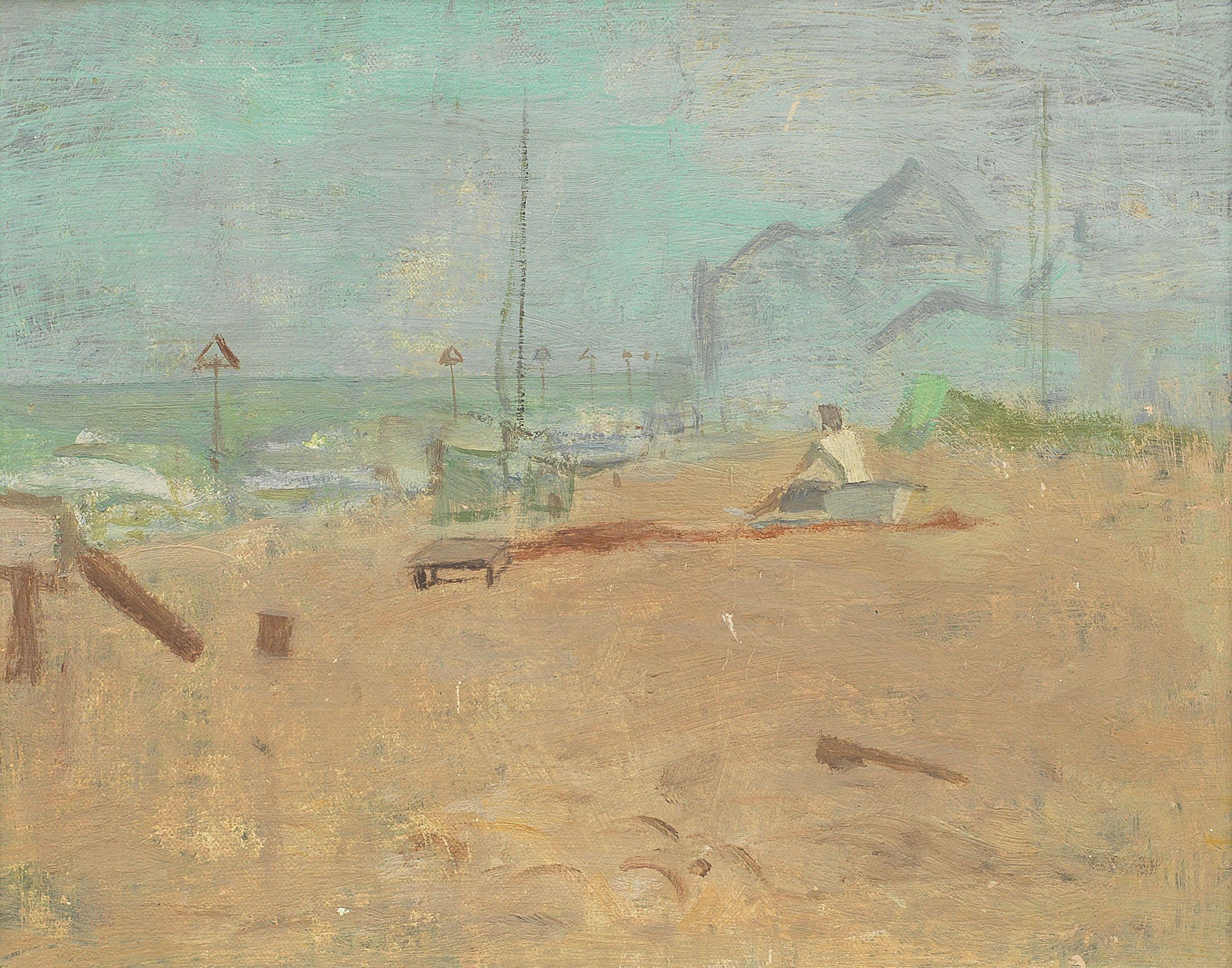 Mary Potter - Beach Scene with Seated Figure
