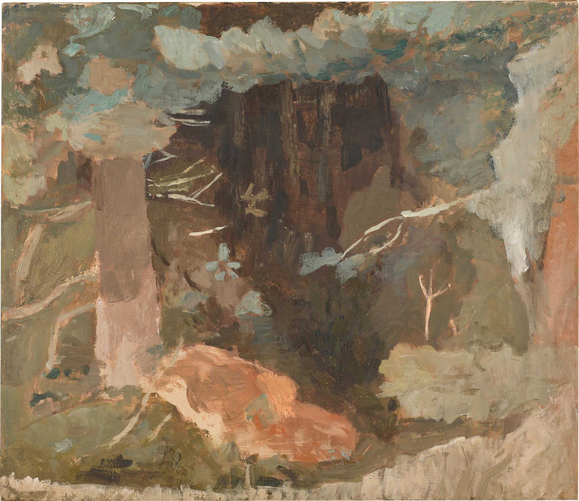 Mary Potter - Pale Blue With Rose Woodland