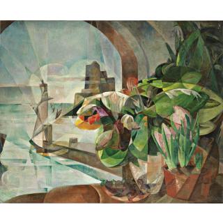 Mary Swanzy, H.R.H.A. - Flowers And Lighthouse