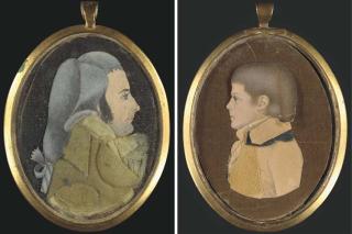 Mary Way - A Double Sided Miniature Portrait of A Gentleman And A Boy