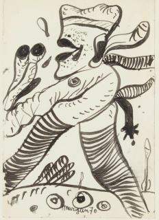 Maryan S. Maryan - Walking Figure 5 3/4 x 4 in. (14.6 x 10.2 cm) framed 12 1/4 x 10 3/4 x 3/4 in.