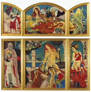 Masami Teraoka - The Cloisters Venus and Pope\'s Workout