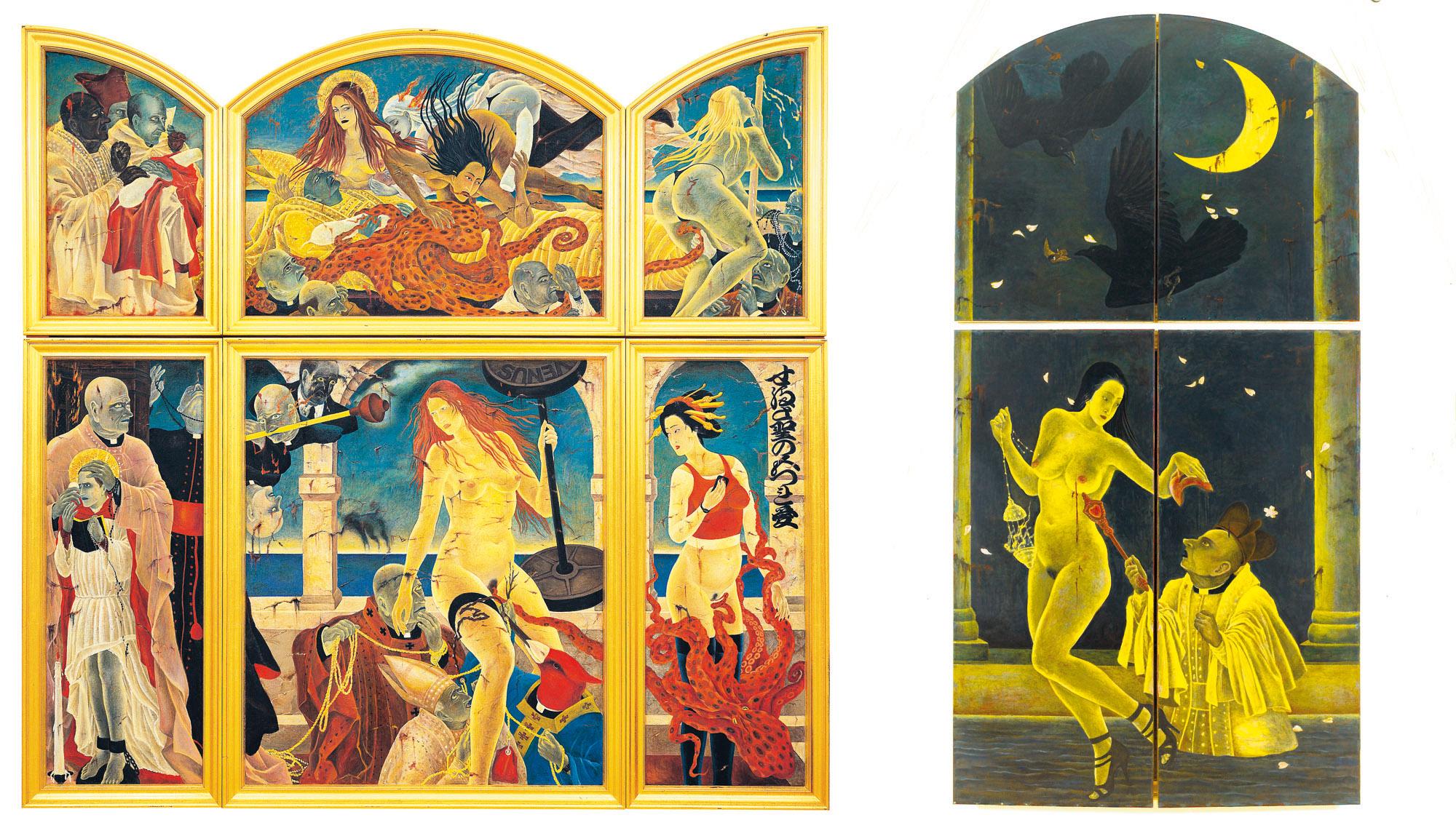 Masami Teraoka - The Cloisters Venus and Pope\'s Workout